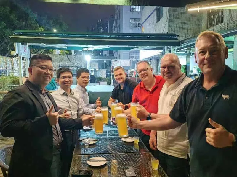 Our team and the Inrico team at dinner in China